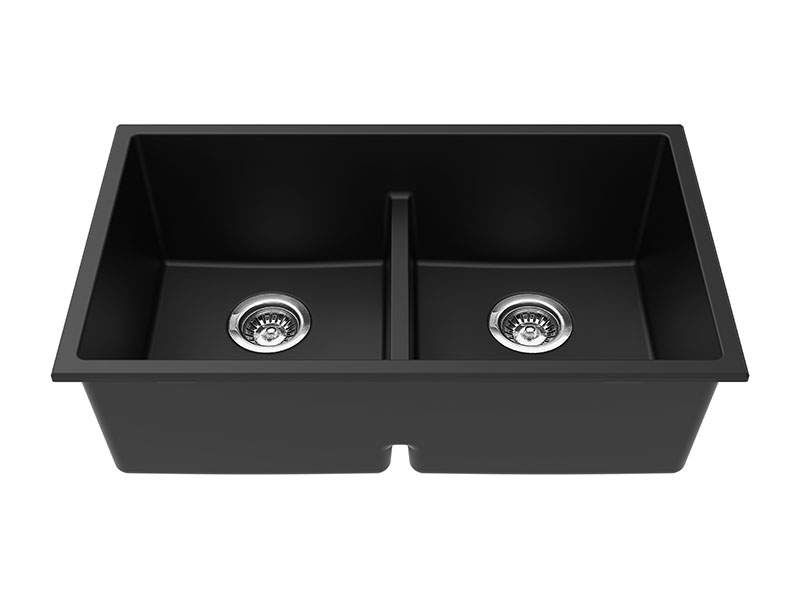 30 Inch Black Double Bowl Undermount Sink