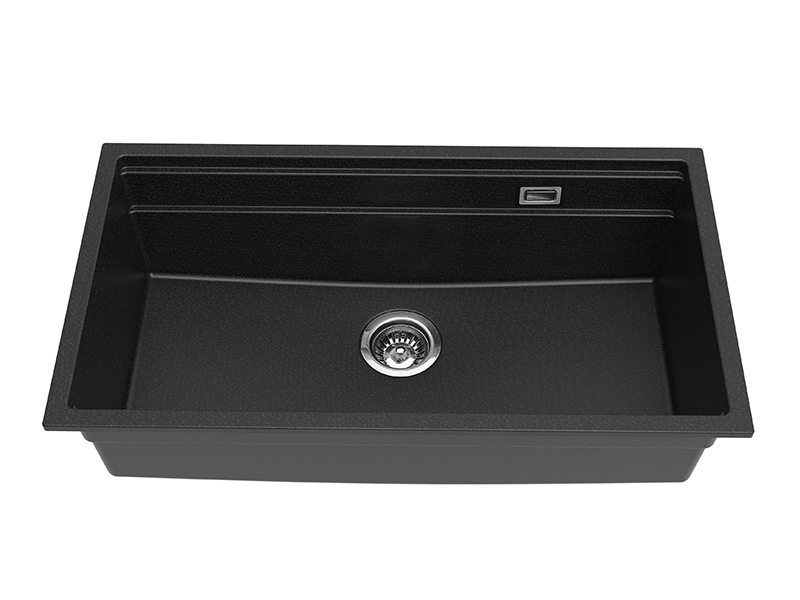 Black Quartz 32 Inch Single Basin Kitchen Sink