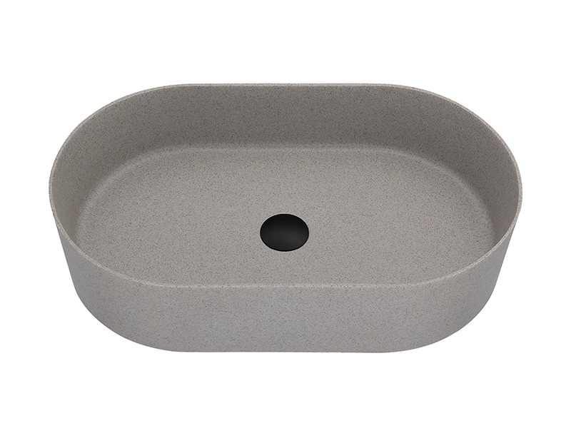 Oval Quartz Top Mount Vessel Bathroom Sink