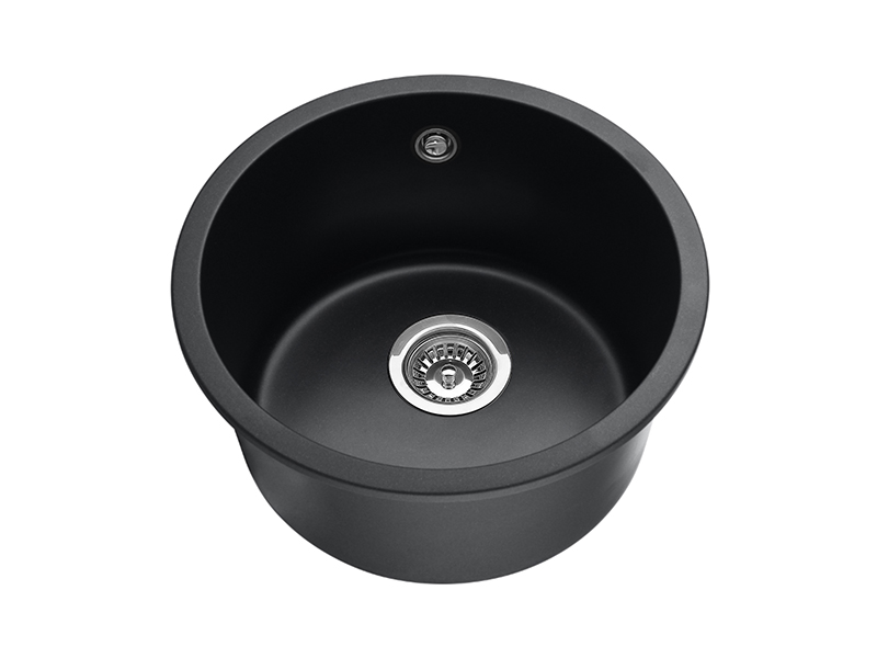 Home 16 Inch Black Round Undermount Sink