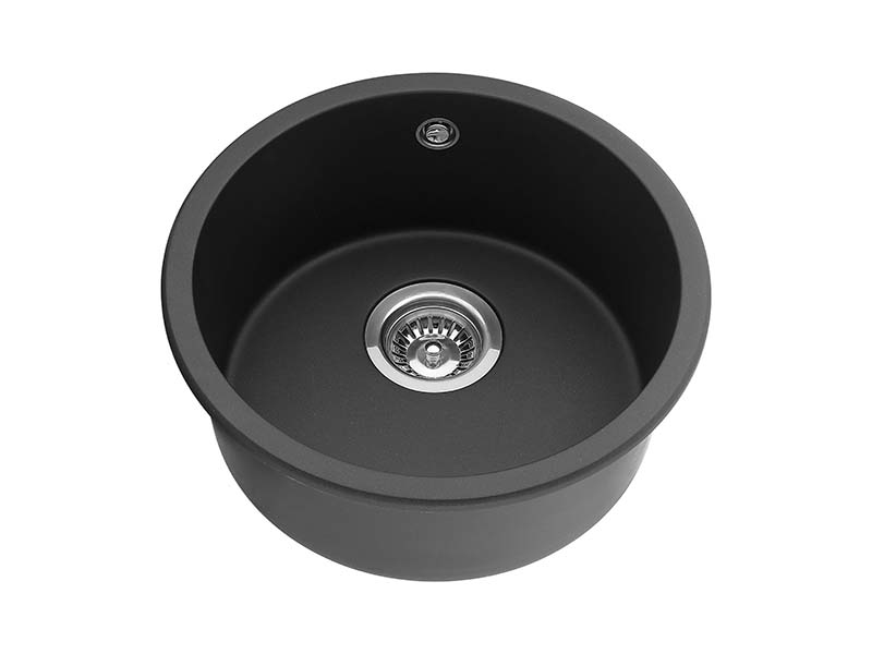 Black Quartz Single Bowl Undermount Sink for Kitchen