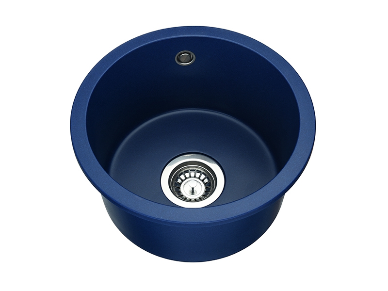 Black Single Bowl Round Undermount Sink