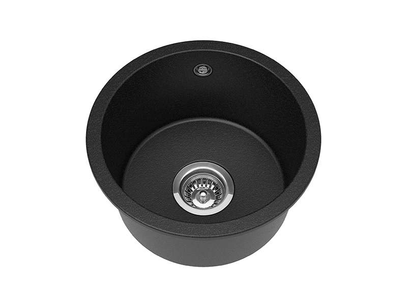 Black Single Bowl Round Undermount Sink