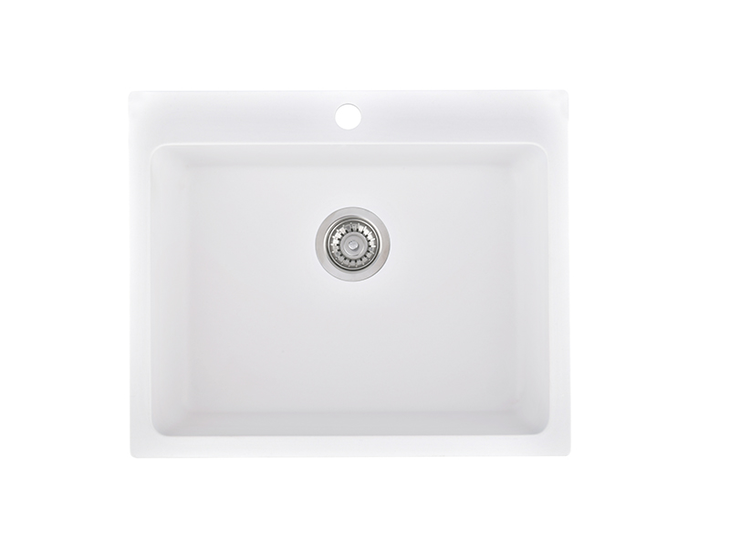 White Top Mount Kitchen Sink