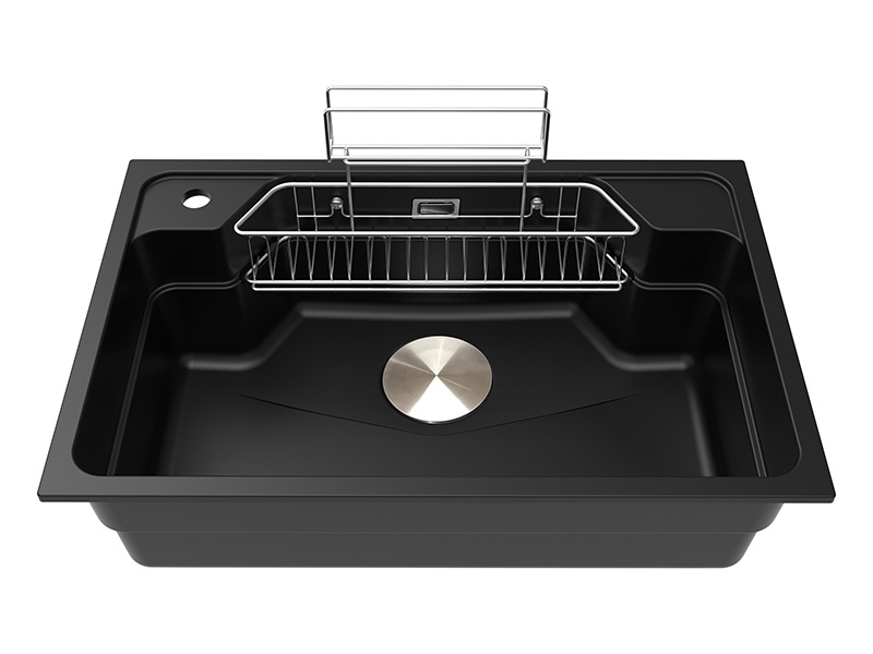 30-inch Black Quartz Drop-In Kitchen Sink