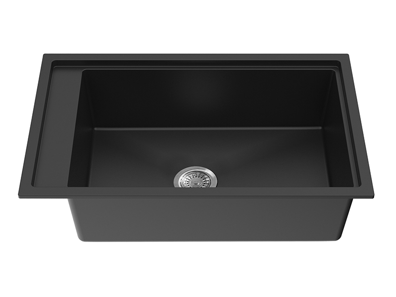 Black Quartz Self-Rimmed Kitchen Basin