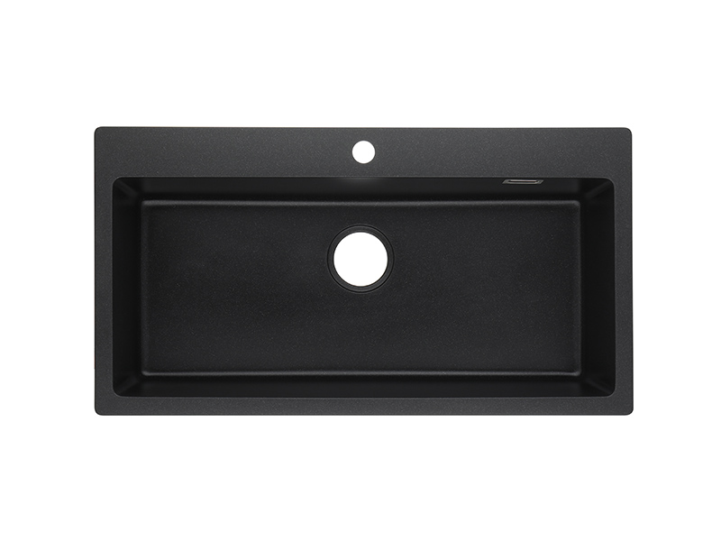 33-inch Black Quartz Drop-In Sink