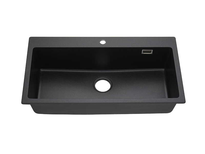 33-inch Black Quartz Drop-In Sink