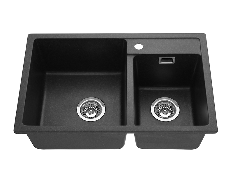 Rectangle Two Bowl Black Kitchen Sink