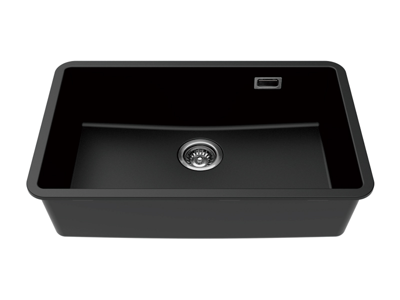 Black Quartz Single Basin Kitchen Sink