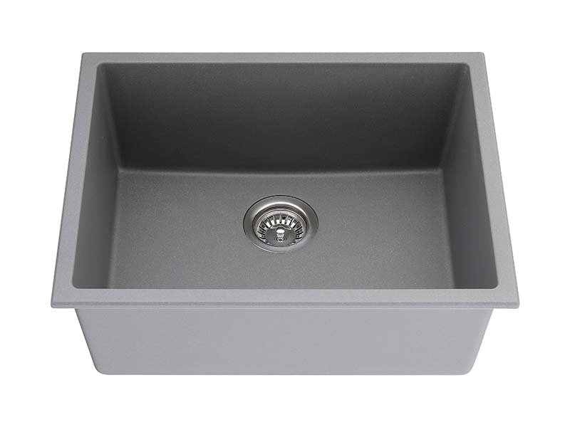 23-Inch Single Bowl Grey Undermount Sink