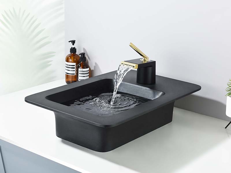 Unique Bathroom Vessel Sink with Faucet Hole