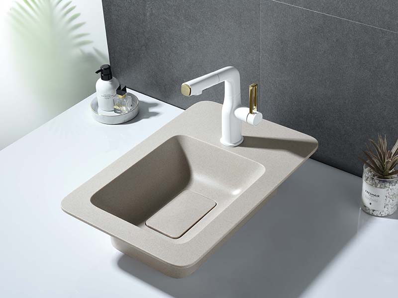 Unique Bathroom Vessel Sink with Faucet Hole