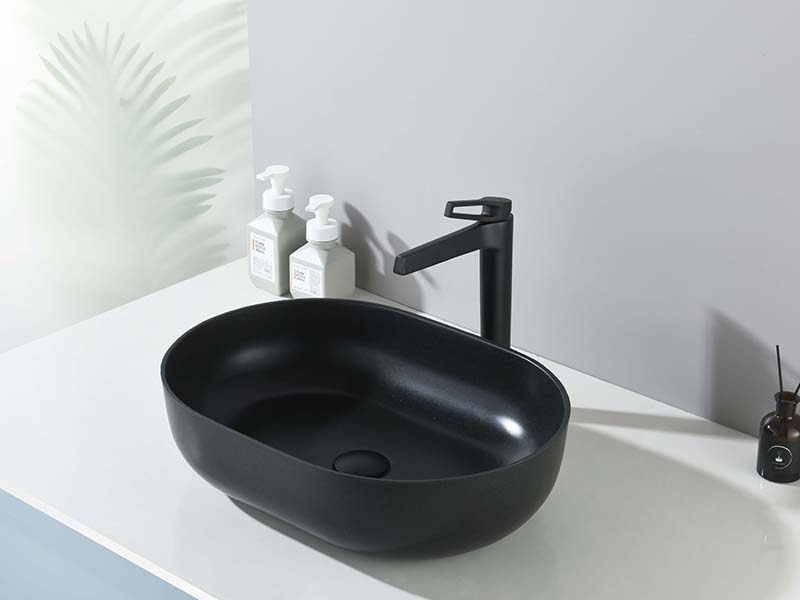 Quartz Oval Grey Counter Top Basin