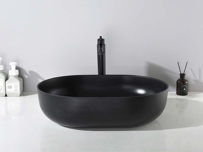 Quartz Oval Grey Counter Top Basin