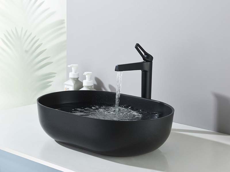 Quartz Oval Grey Counter Top Basin