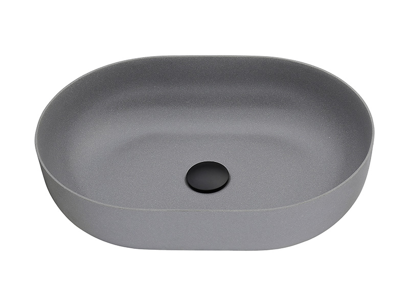 Quartz Oval Grey Counter Top Basin