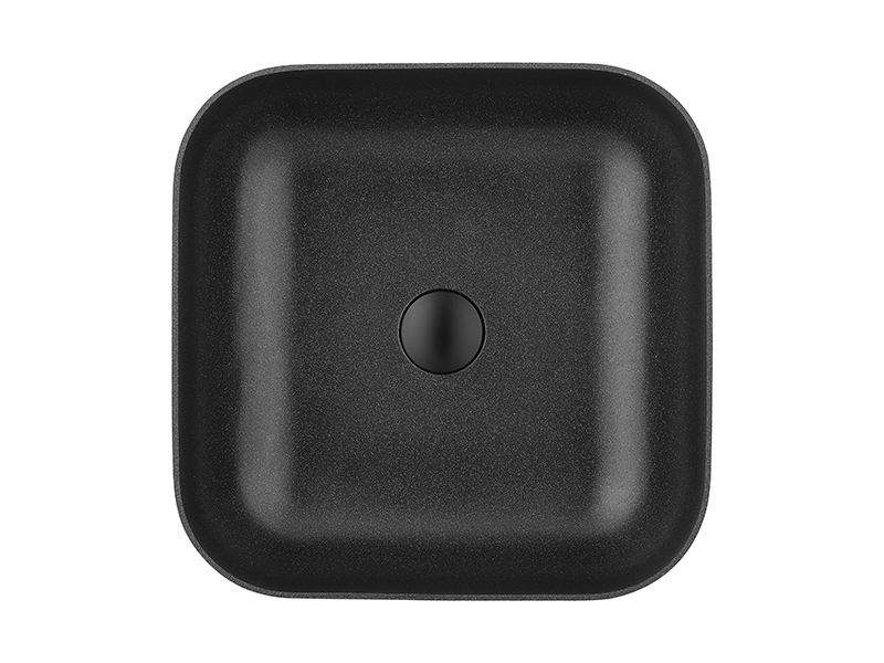 Rounded Square Modern Black Vessel Sink