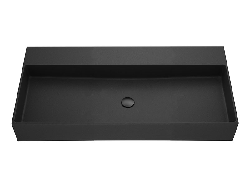 Extra Long Rectangular Black Vessel Sink