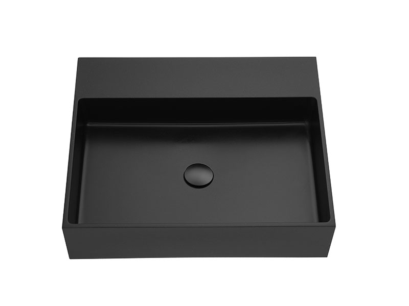 Matte Black Quartz Topmount Vessel Sink