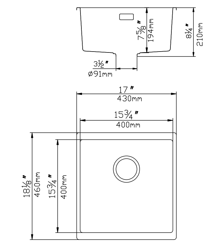 Undermount Single Basin Sink